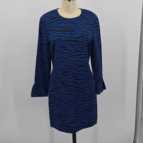 A.L.C. | Dresses | Alc Blue Cheetahprint Print Long Sleeves Mini Dress Size  6 | Poshmark